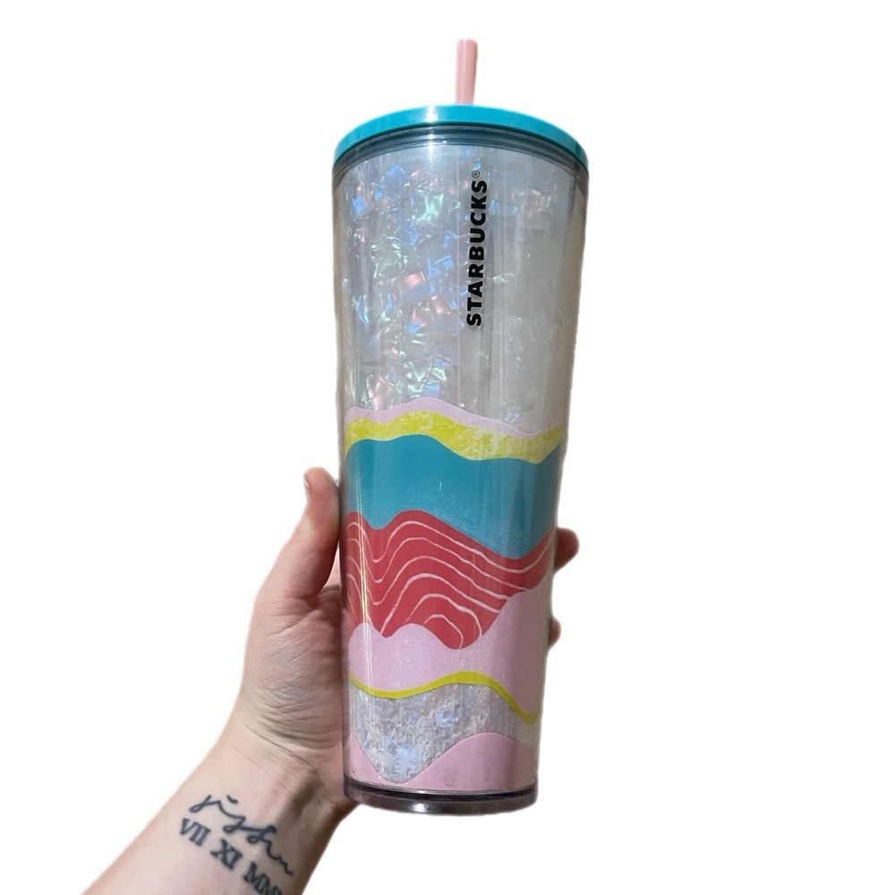 Starbucks Colorful Tumbler with Pink Straw
